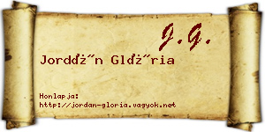 Jordán Glória névjegykártya
